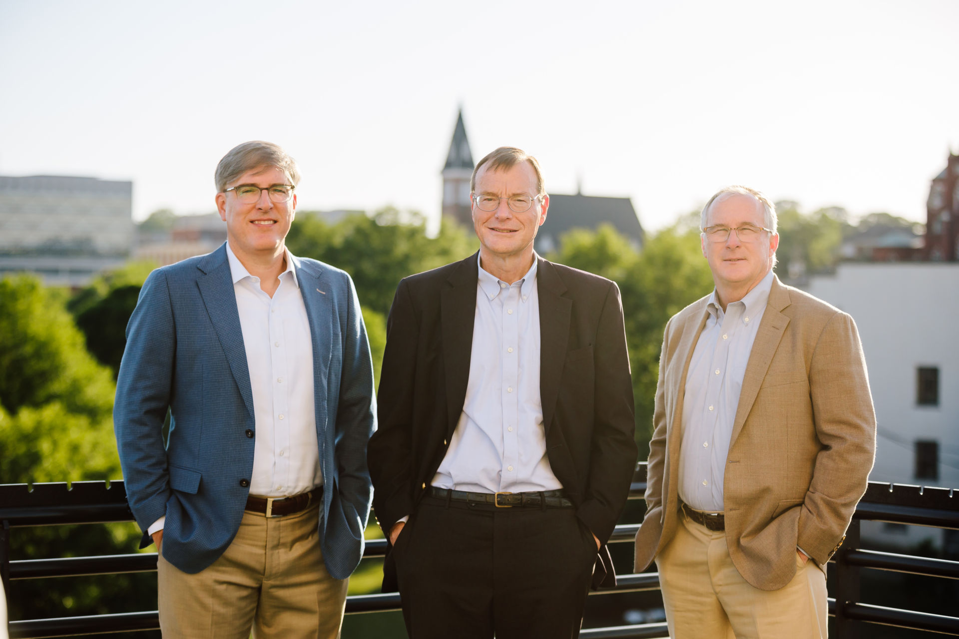 Group lawyer rooftop